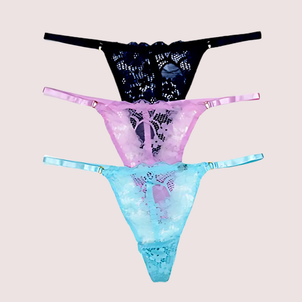 3 Pack Women’s G-String Lace Underwear Snazzyway
