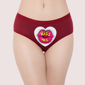 Kiss Me" Printed Panty For Her Snazzyway