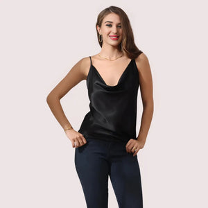 Luxury Cowl Neck Silk Camisole for Evening Snazzyway