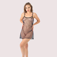 Midnight Allure Sheer Babydoll – Plus Size Snazzyway