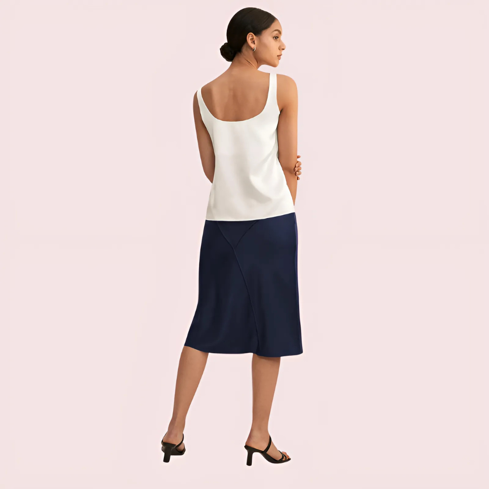 Elegant Lace Trimmed Silk Camisole Top Snazzyway
