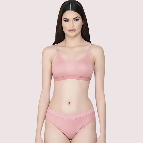 Wire-Free Women's Cotton Sports Bra Panty Set (2 pack) Snazzyway