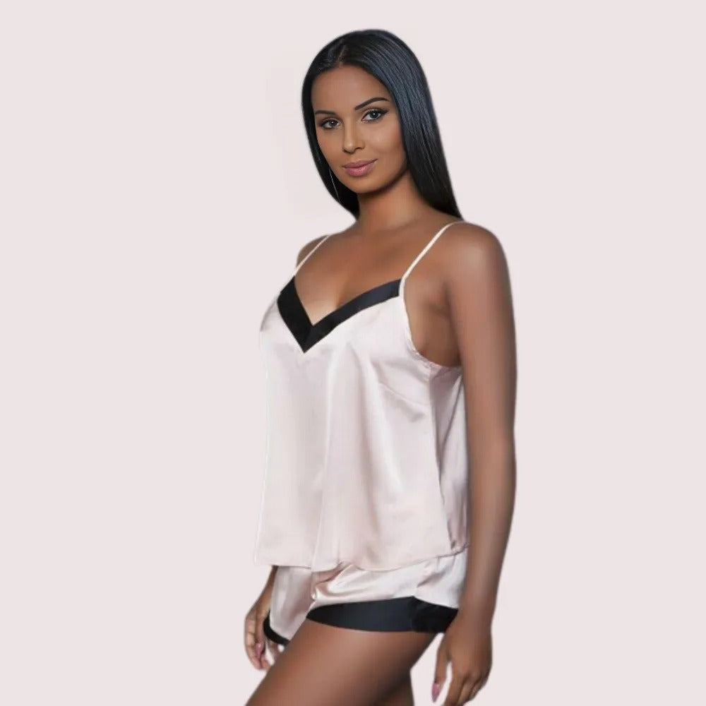 100% Silk Satin cami short set Snazzyway