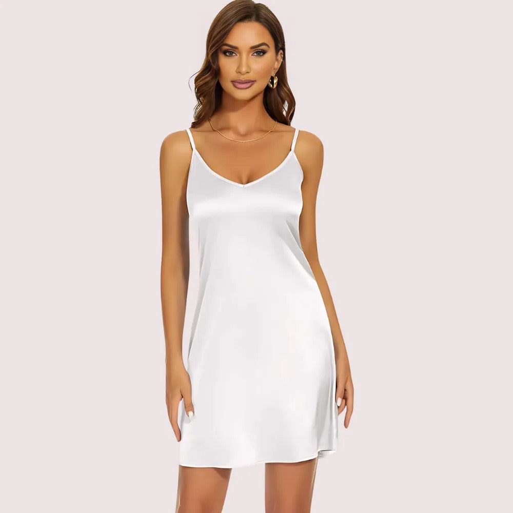 Women's Silky Tank Top Slip Dress Adjustable Straps Snazzyway