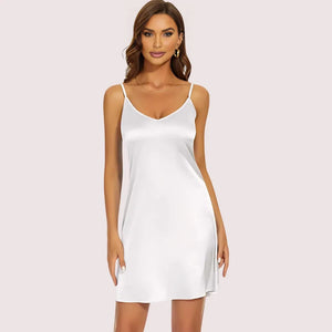 Women's Silky Tank Top Slip Dress Adjustable Straps Snazzyway