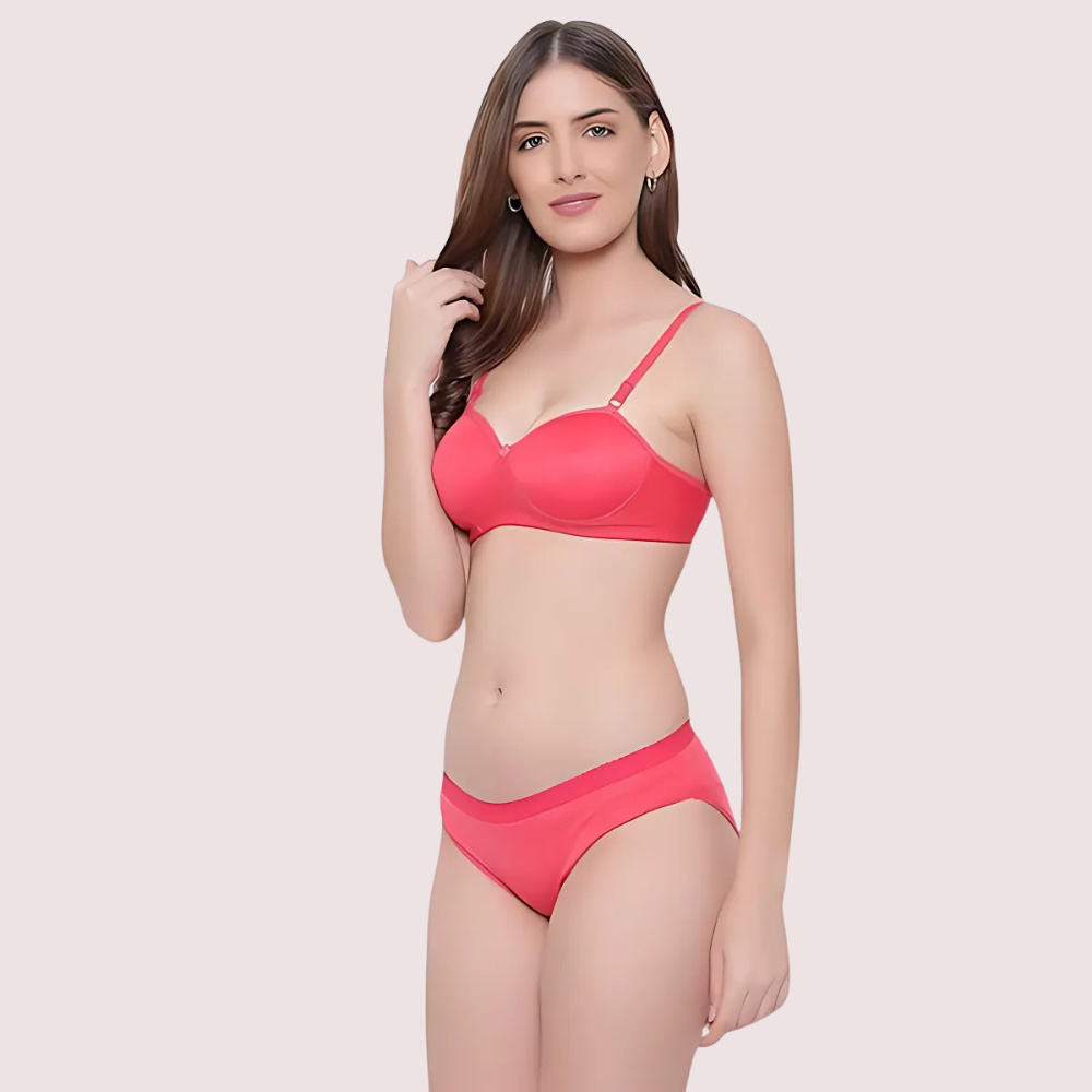 Non-Wired Cotton Push-Up Bra Panty for Women (2 pack) Snazzyway