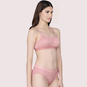 Wire-Free Women's Cotton Sports Bra Panty Set (2 pack) Snazzyway