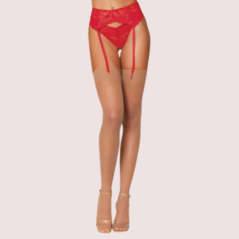 Gorgeous Radiant Red Lace Garter Belt Snazzyway
