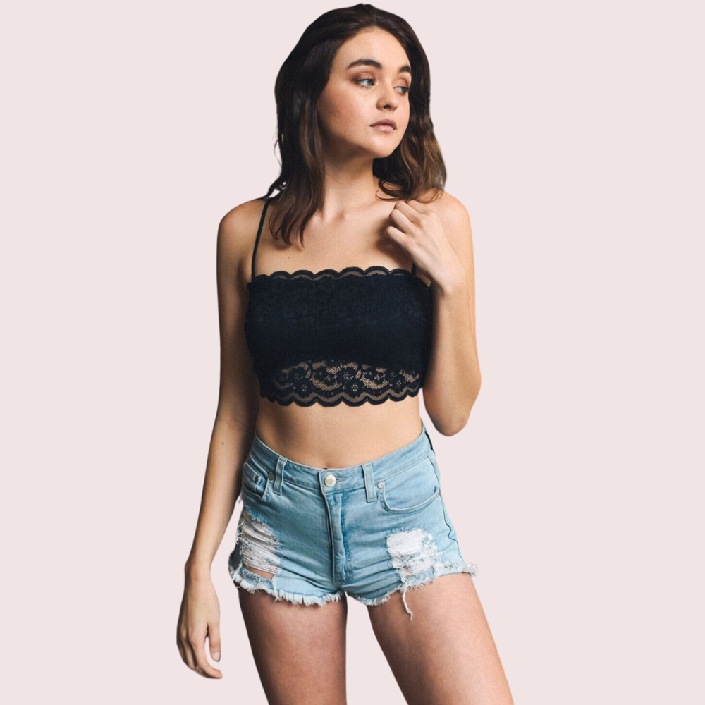 Flirty & Feminine Lace Bandeau Bralette Snazzyway