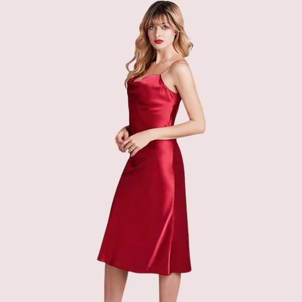 Elegant Cowl Neck Silk Nightgown for Comfort Snazzyway