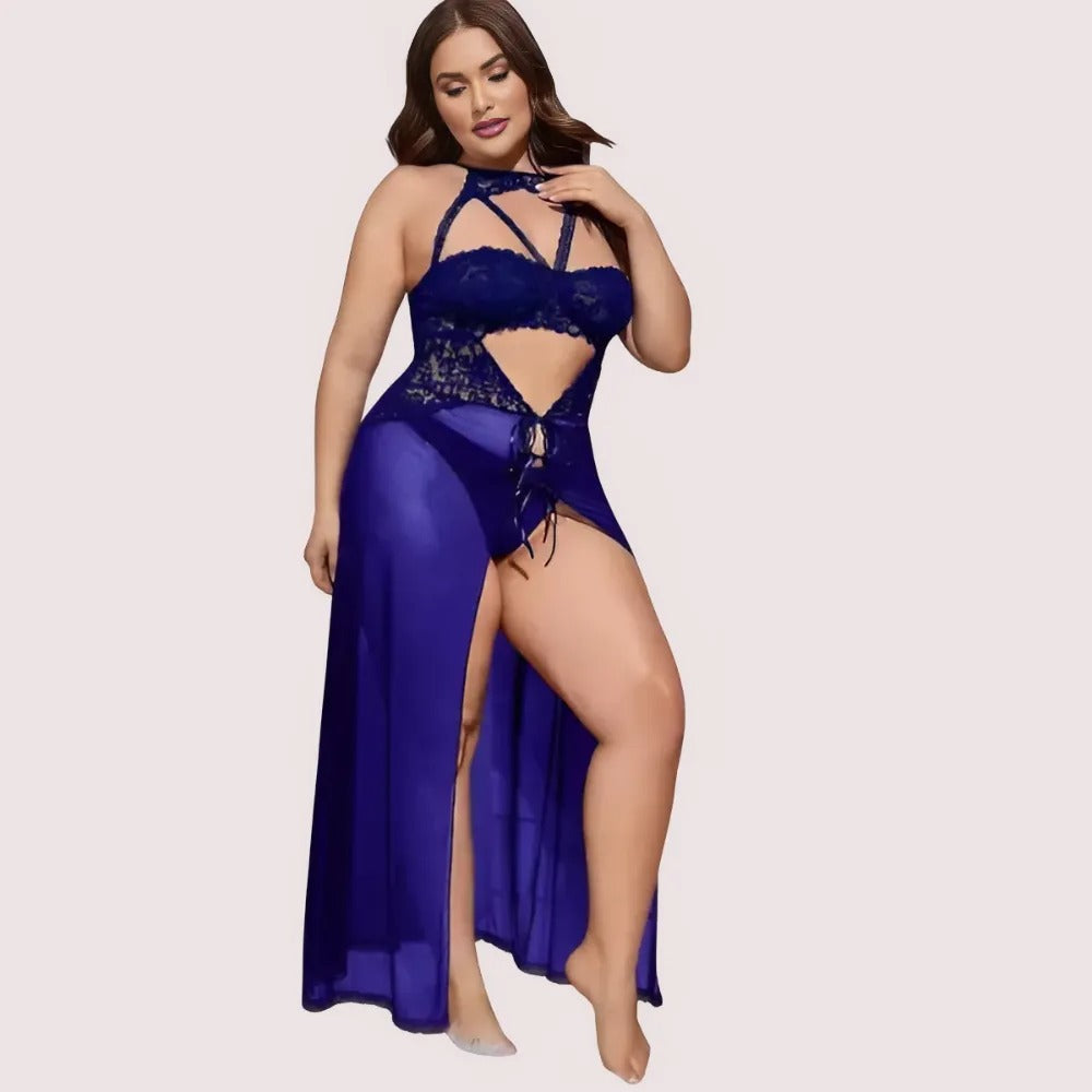 Azure Bloom Women's Blue Babydoll Set Snazzyway