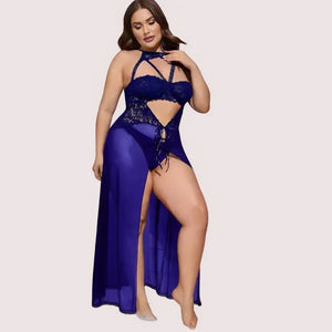 Azure Bloom Women's Blue Babydoll Set Snazzyway