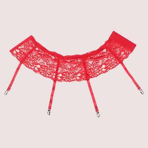 Elegant French Daina Red Lace Garter Belt Snazzyway