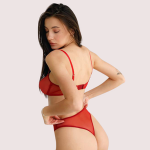 Scarlet Temptation See-Through Lingerie Set Snazzyway