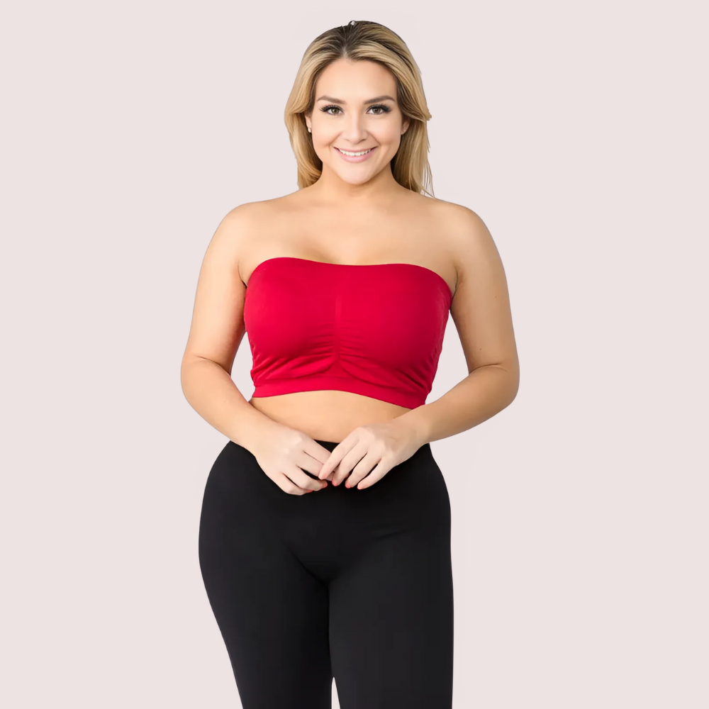 Red Hot Tube Bandeau Bra Top for Women Snazzyway