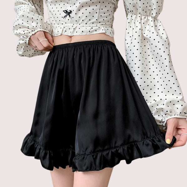 Women Ruffles Satin Faux Silk French Underwear Snazzyway