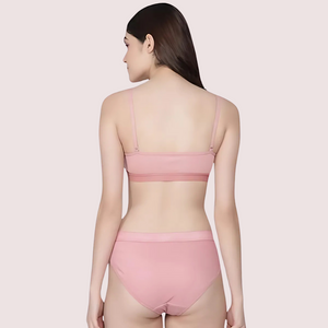 Wire-Free Women's Cotton Sports Bra Panty Set (2 pack) Snazzyway