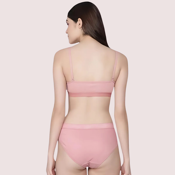 Wire-Free Women's Cotton Sports Bra Panty Set (2 pack) Snazzyway